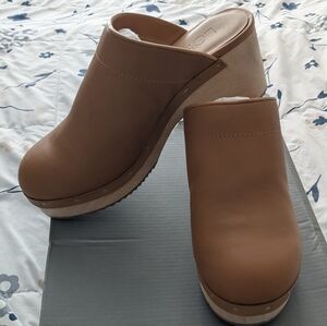 LOFT Brown Leather Clogs